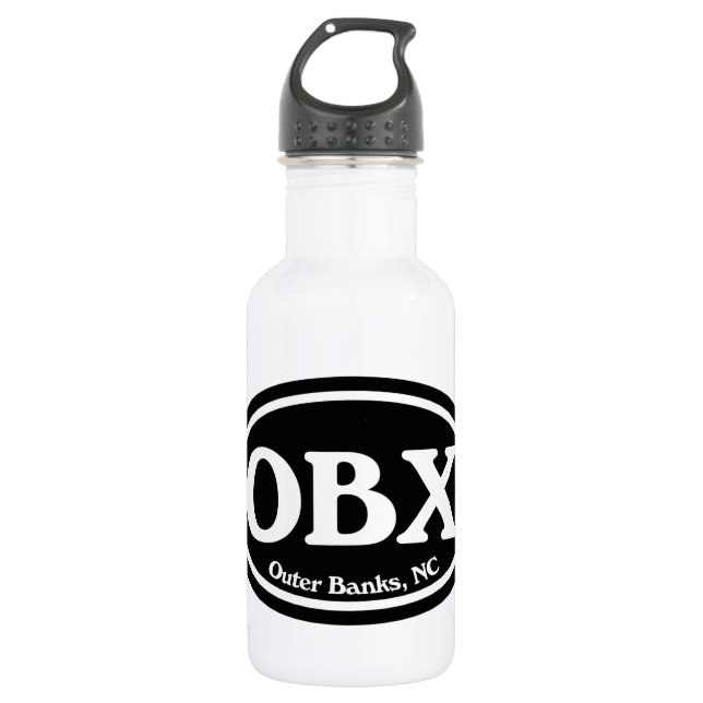 OBX äußeres Bank-Schwarz-Oval Trinkflasche (Vorderseite)