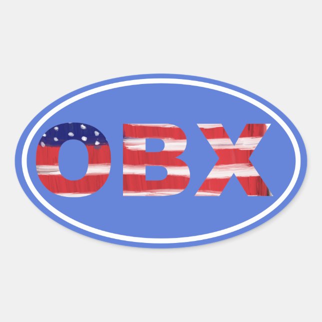 OBX-Flag Ovaler Aufkleber (Vorderseite)