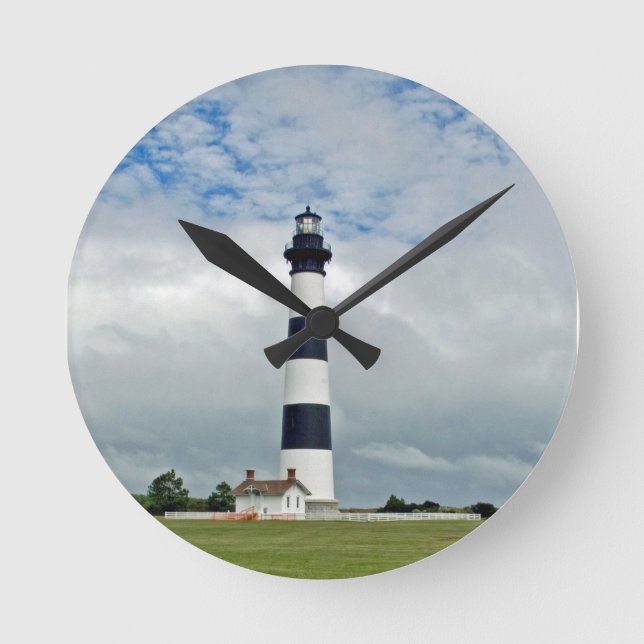 OBX Lighthouse Runde Wanduhr (Vorderseite)