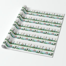 OBX LIGHTHOUSES WRAPPING PAPER GESCHENKPAPIER