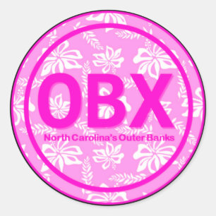 OBX Outer Banks NC Stickers Fleurs roses
