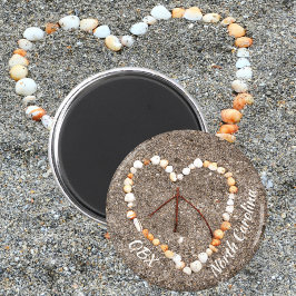 OBX Peace Sign Herz of Seashells NC Magnet
