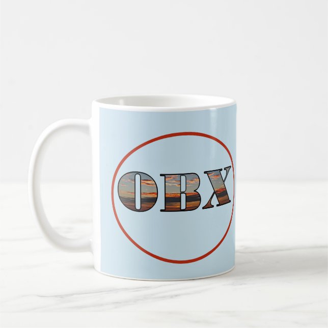 OBX Sunrise Text Kaffeetasse (Links)