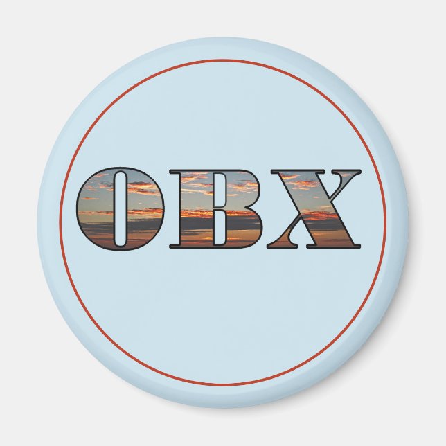 OBX Sunrise Text Magnet (Vorne)