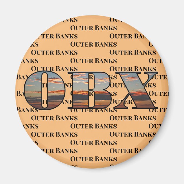 OBX Sunrise Text Magnet (Vorne)