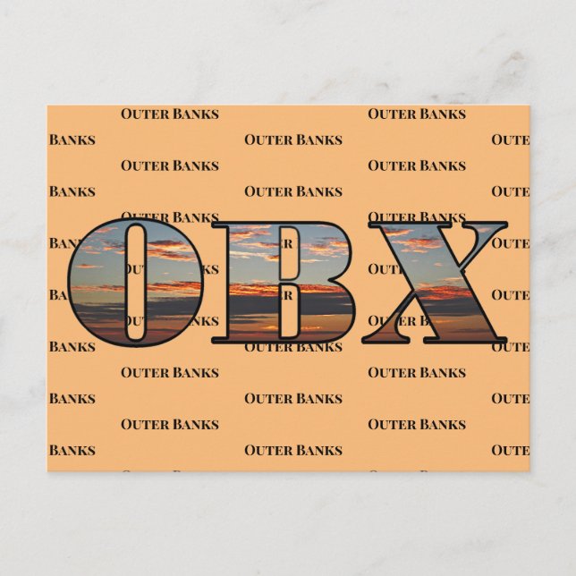 OBX Sunrise Text Postkarte (Vorderseite)