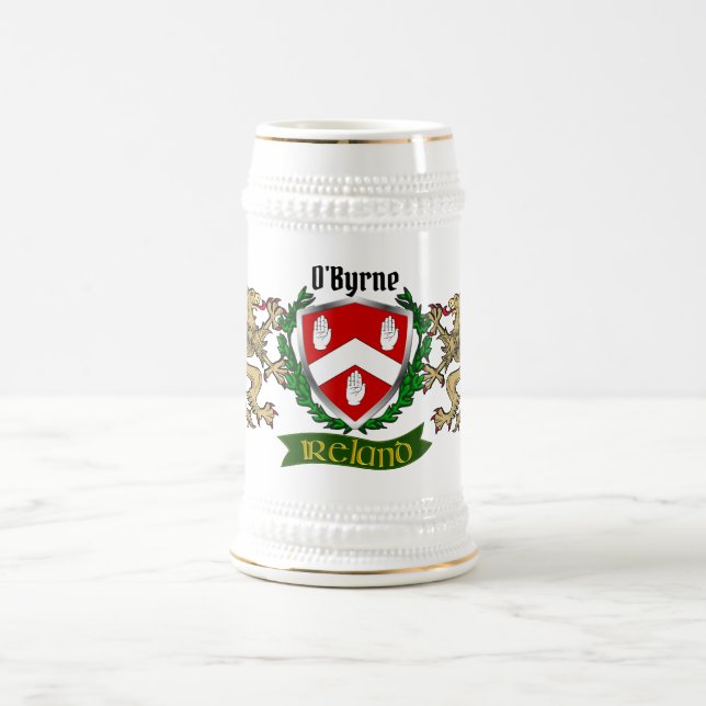 O'Byrne/Byrne Irish Shield Bierstein Bierglas (Mittel)