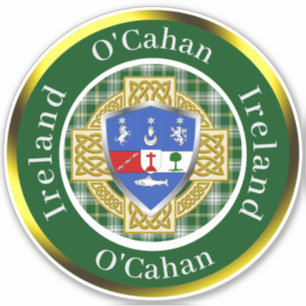 O'Cahan Irish Shield & Celtic Cross Personalisiert Aufkleber