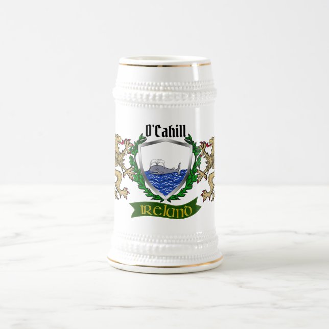 O'Cahill/Cahill Irish Shield Beer Stein Bierglas (Mittel)