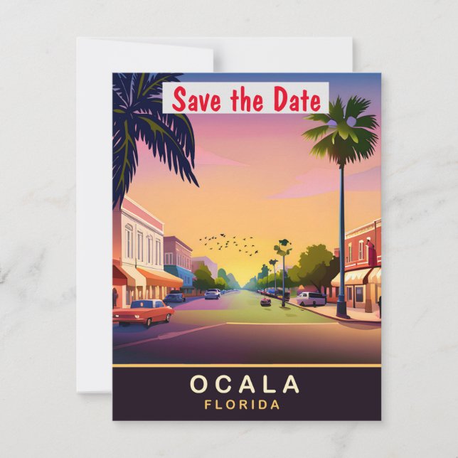 Ocala, Florida, Travel Postcard, Save The Date (Vorderseite)