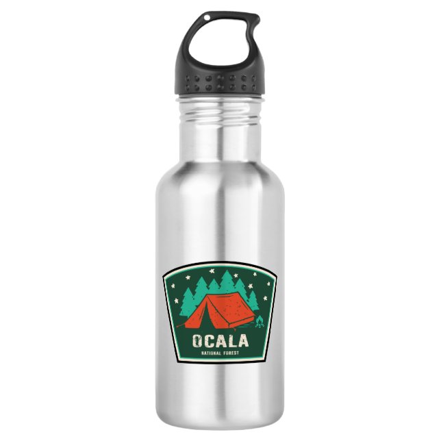 Ocala National Forest Camping Edelstahlflasche (Vorderseite)
