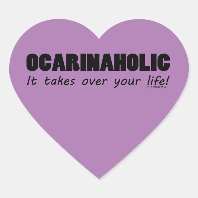 Ocarinaholic Life Heart Sticker (Vorderseite)