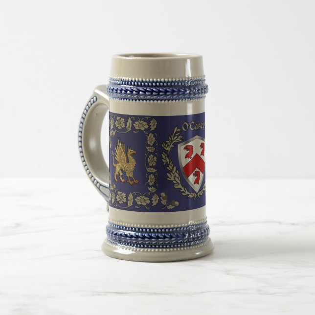 O'Casey/Casey Irish Shield Griffin Stein Bierglas (Vorderseite Links)