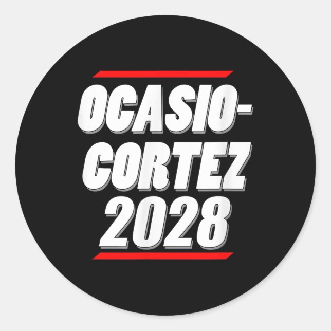 Ocasio-cortez 2028 - Aoc für den Präsidenten! Runder Aufkleber (Vorderseite)