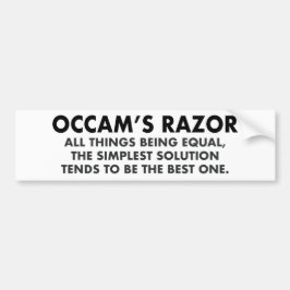 Occams "Razor Definition Science Geek" Autoaufkleber