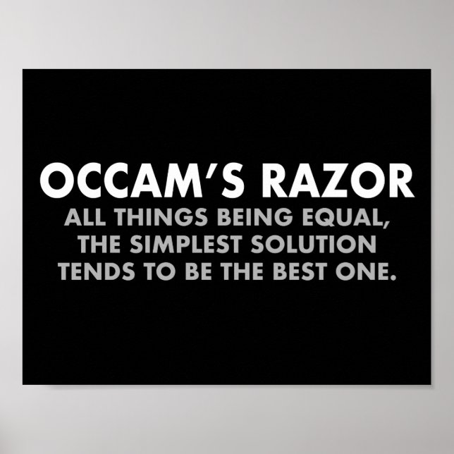 Occam's Razor Definition Science-Klasse Poster (Vorne)