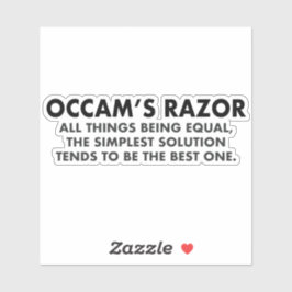 Occam's Razor Scientific Principe of Parsimony Aufkleber