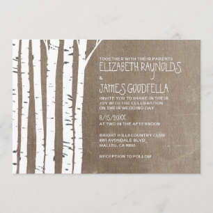 Occidental Birch Tree Wedding Invitations