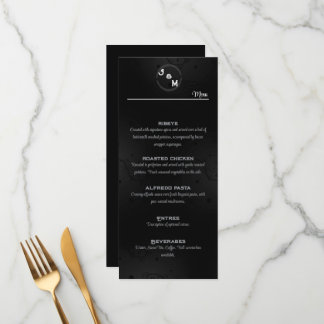 Occidental Gothic Wedding Reception Menu