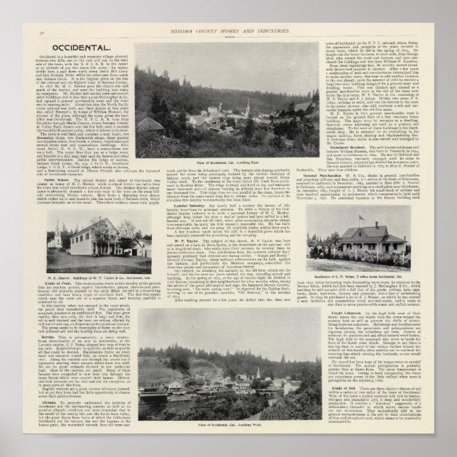 Occidental, Kalifornien Poster (Vorne)