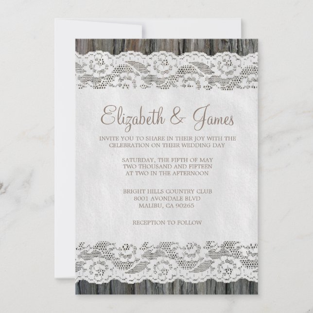Occidental Tree Bark Wedding Invitations (Devant)