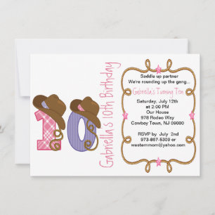 Occidentale Big Ten Girl Invitation d'anniversaire