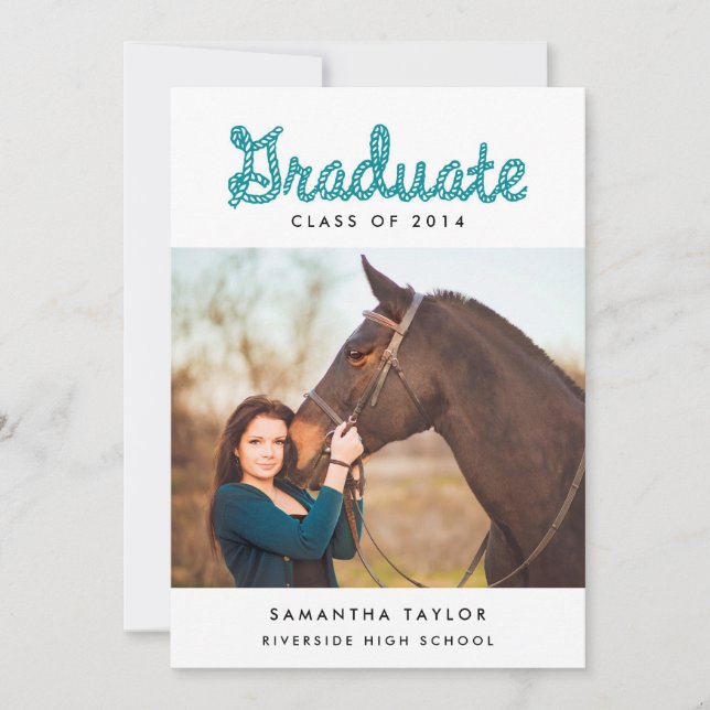 Occidentale Thème Graduation Party Invitation / Aq (Devant)