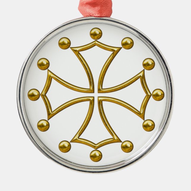 occitanekreuz silbernes ornament (Vorne)