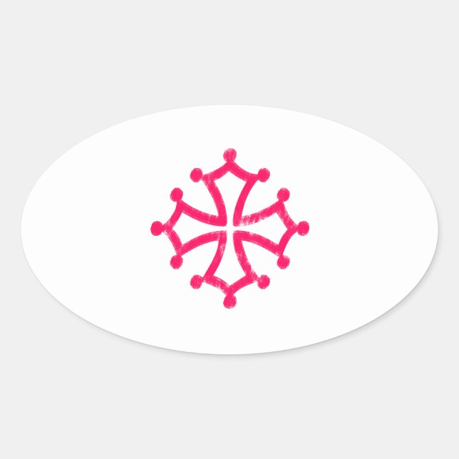 Occitankreuz Ovaler Aufkleber (Vorderseite)