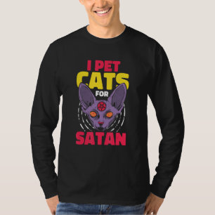 Occult and Satanic Pentagram Baphomet Katze Satan T-Shirt