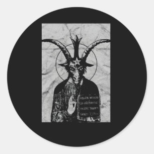 Occult Baphomet Gothic Grunge Satan Devil Black Lu Runder Aufkleber