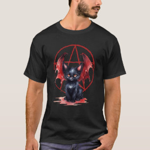 Occult Devil Cat Satanic Pentagram Wicca Pentagram T-Shirt