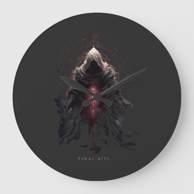 Occult Figure Dark Art Große Wanduhr (Vorderseite)