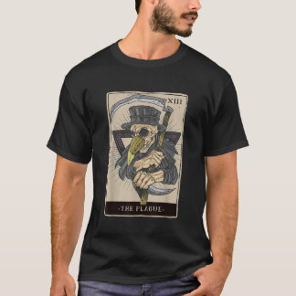 Occult Plague Doctor Tarot Card Black Death Baphom T-Shirt