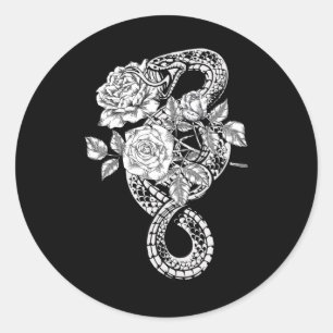 Occult Snake Rose Wicca Goth Witchcraft Runder Aufkleber
