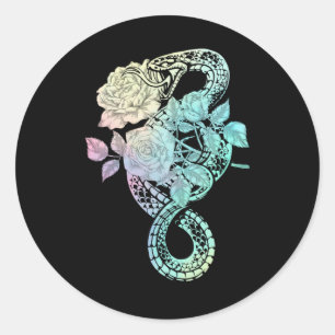 Occult Snake Rose Wicca Pastel Goth Witchcraft Runder Aufkleber