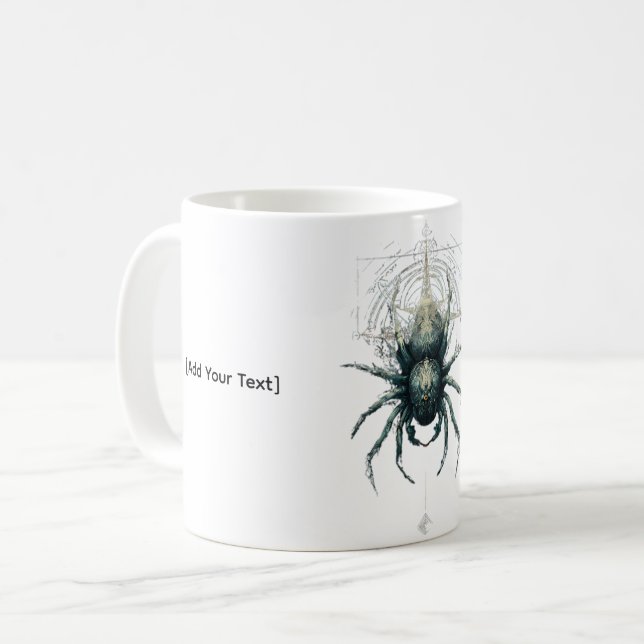 Occult Spider Mystic Geometry Dark Kaffeetasse (Vorderseite Links)