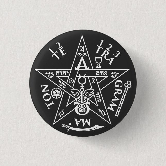 Occult Tetragrammaton Sigil T - Shirt Button (Vorderseite)