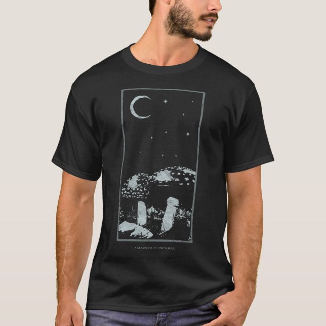 Occult Toadstool Psychoactive Gothic Grunge Tarot T-Shirt (Vorderseite)