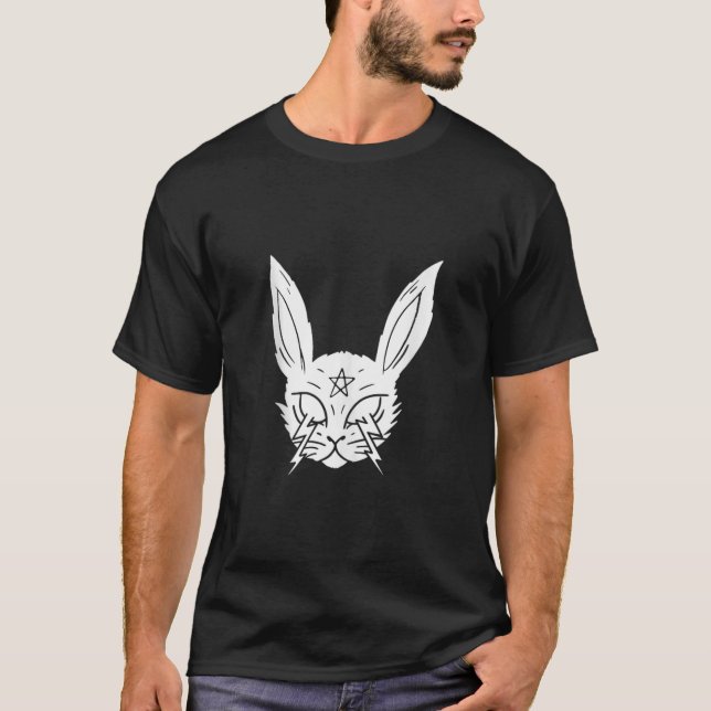 Occult Witchcraft Gothic Cat Sacred Geometry Dark  T-Shirt (Vorderseite)