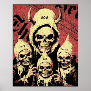 Occulter Horror Skeletons Devil Sins Poster