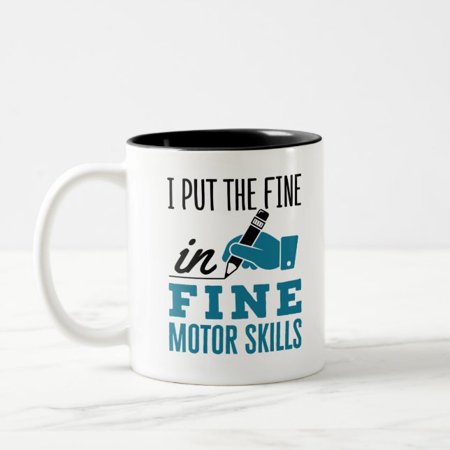 Occupational Therapist Therapy Fine Motor Skills Zweifarbige Tasse (Links)