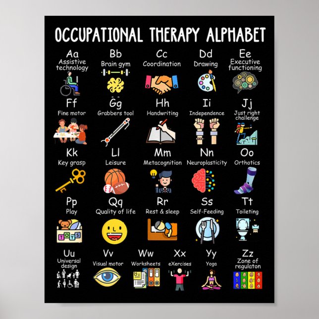 Occupational Therapy Alphabet Ota Funny Teacher Lo Poster (Vorne)