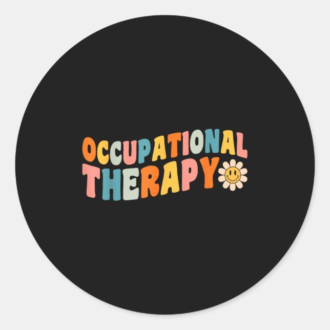 Occupational Therapy Groovy Occupational Therast O Runder Aufkleber (Vorderseite)