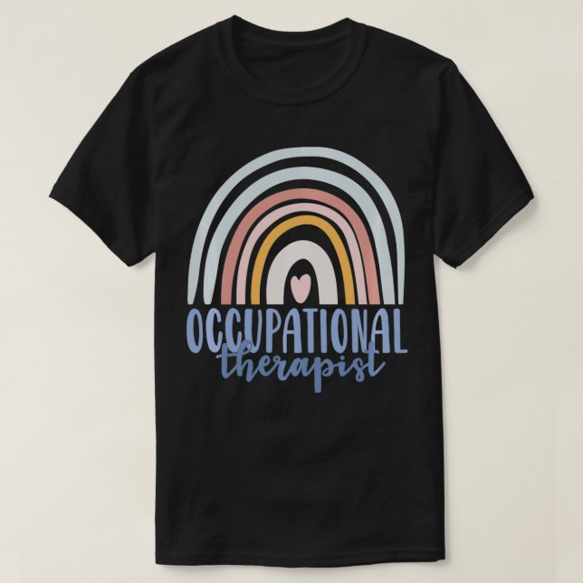 Occupational Therapy Worker OT Boho Rainbow Retro  T-Shirt (Design vorne)