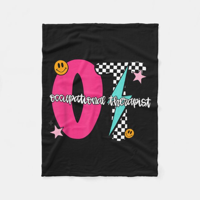 Occupational Therast Retro Checkered Ot Graduation Fleecedecke (Vorderseite)