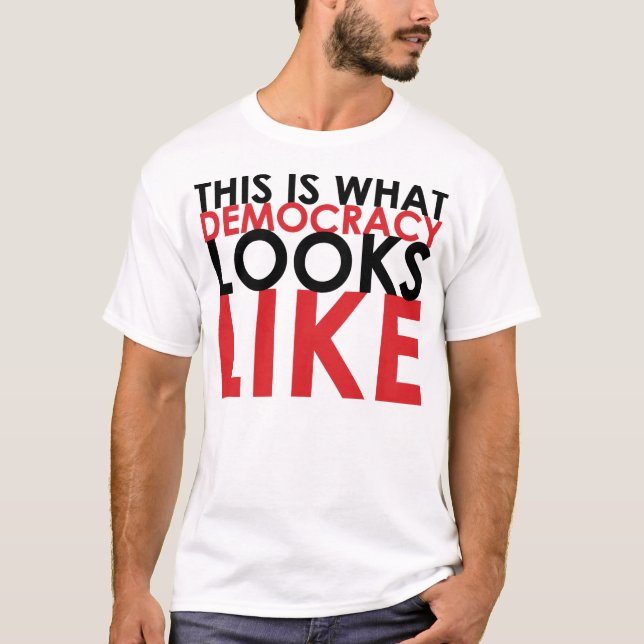 Occupez le T-shirt de "démocratie" de Santa Cruz (Devant)