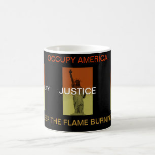 OCCUPY AMERICA BEHIELT DIE FLAMMBURNING ! KAFFEETASSE