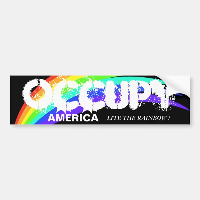 OCCUPY AMERICA LITE DIE RAINBOUR ! AUTOAUFKLEBER (Vorne)