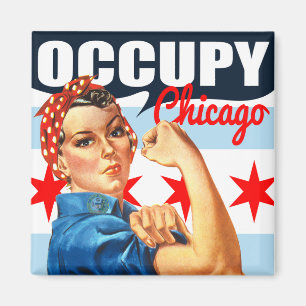Occupy Chicago Rosie the Riveter Magnete Magnet